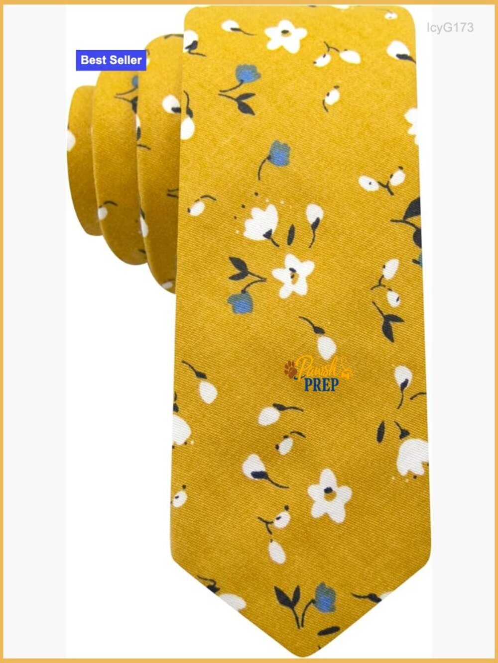 Men's Cotton Floral Printed Skinny Tie Retro Style Formal Accessory